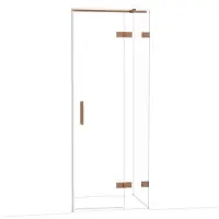 Maxaro Diamond Douchedeur | 80 cm Koper Helder glas Draaideur