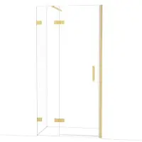 Maxaro Diamond Douchedeur | 100 cm Goud Helder glas Draaideur