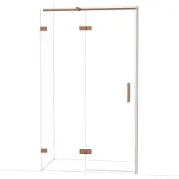 Maxaro Diamond Douchedeur | 120 cm Koper Helder glas Draaideur