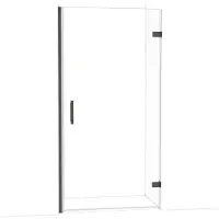 Maxaro Diamond Douchedeur | 100 cm Zwart chroom Helder glas Draaideur