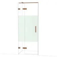 Maxaro Diamond Douchedeur | 80 cm Koper Helder met matte strook Draaideur