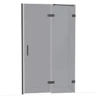 Maxaro Diamond Douchedeur | 120 cm Zwart chroom Rookglas Draaideur