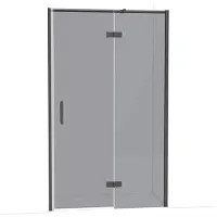 Maxaro Diamond Douchedeur | 120 cm Zwart chroom Rookglas Draaideur