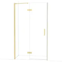 Maxaro Diamond Douchedeur | 120 cm Lichtgoud Helder glas Draaideur