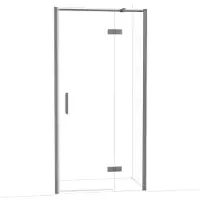 Maxaro Diamond Douchedeur | 100 cm Zwart metaal Helder glas Draaideur