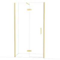 Maxaro Diamond Douchedeur | 110 cm Lichtgoud Helder glas Draaideur