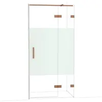 Maxaro Diamond Douchedeur | 100 cm Koper Helder met matte strook Draaideur