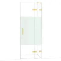 Maxaro Diamond Douchedeur | 80 cm Lichtgoud Helder met matte strook Draaideur