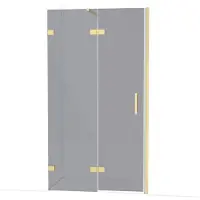 Maxaro Diamond Douchedeur | 110 cm Lichtgoud Rookglas Draaideur