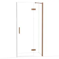 Maxaro Diamond Douchedeur | 100 cm Koper Helder glas Draaideur