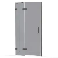 Maxaro Diamond Douchedeur | 100 cm Zwart chroom Rookglas Draaideur