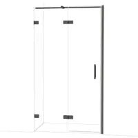 Maxaro Diamond Douchedeur | 110 cm Zwart chroom Helder glas Draaideur