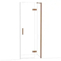 Maxaro Diamond Douchedeur | 80 cm Koper Helder glas Draaideur