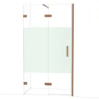 Maxaro Diamond Douchedeur | 110 cm Koper Helder met matte strook Draaideur