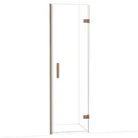 Maxaro Diamond Douchedeur | 60 cm Koper Helder glas Draaideur