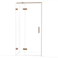 Maxaro Diamond Douchedeur | 100 cm Koper Helder glas Draaideur