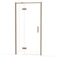 Maxaro Diamond Douchedeur | 100 cm Koper Helder glas Draaideur