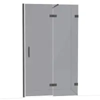 Maxaro Diamond Douchedeur | 120 cm Zwart chroom Rookglas Draaideur