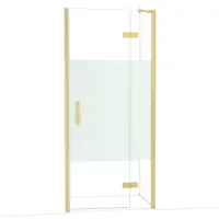 Maxaro Diamond Douchedeur | 90 cm Goud Helder met matte strook Draaideur