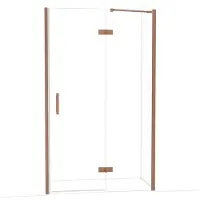 Maxaro Diamond Douchedeur | 120 cm Koper Helder glas Draaideur