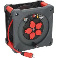 Brennenstuhl Professional KA 3210 Bouwplaats Cube 5- Voudigkabelhaspel H07BQ-F 3G2.5 - IP44 - 33m - Rood
