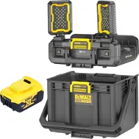 DeWalt DWST08061-1 Gereedschapskoffer met geïntegreerde verlichting 395 x 352 x 255 mm ToughSystem 2.0 + 1x oplaadbare accu 5.0 Ah - zonder lader