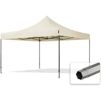 TOOLPORT 4x4 m Easy up partytent, PREMIUM staal 40mm, crème
