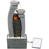 Teamson Home Buiten Tuin Waterornament - Waterfontein - Zonne-Energie - 2 Lagen - 160 l/h