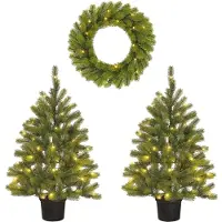 Black Box Trees Kunstkerstboompjes met krans verlicht