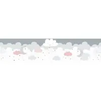 A.S. Création VROLIJKE MAAN EN WOLKEN BEHANGRAND | Zelfklevend - grijs roze - Only Borders 11