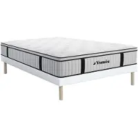 Vente-unique Set bedbodem + matras pocketveren en geïntegreerd dekmatras AMERICAN DREAM van DREAMEA - 160 x 200 cm