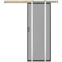 Vente-unique Schuifdeur met schuifsysteem - Aluminium en gerookt gehard glas - H205 x B83 cm - LINCI II