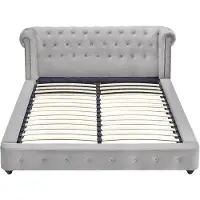 Vente-unique Bedframe fluweel lichtgrijs 180 x 200 cm