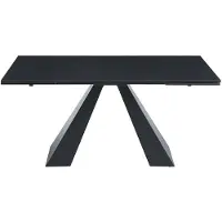 Vente-unique Verlengbare eettafel 6 tot 10 plaatsen van gehard glas, keramiek en metaal - Zwart marmereffect - LOZIPA van Pascal MORABITO