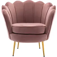Vente-unique Fauteuil van fluweel DANDELION - Roze