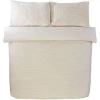 So Soft dekbedovertrek Waffle Teddy - crème - Lits Jumeaux (230x220 + 2st 50x75cm)