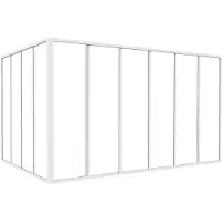 Vente-unique Glazen hoekbinnenraam met industriële stijl van gepoedercoat aluminium - L180 x L120 x H105 - Wit - BAYVIEW