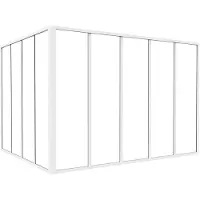 Vente-unique Glazen hoekbinnenraam met industriële stijl in gepoedercoat aluminium - L150 x L120 x H105 - Wit - BAYVIEW