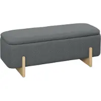 HOMCOM opberg ottomaan - beukenhout - 111x44x44,5H cm - donkergrijs