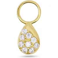 New Bling - 9NBG-O105-L - 14K goud – Oorbelhanger - per stuk – Druppel Links – Zirkonia
