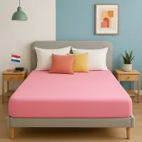 Saphira ESSENTIALS Badstof Hoeslaken – Roze – 90x200 cm – 30 cm Matrashoogte – 80% Katoen / 20% Polyester – 360° Rondom Elastiek – Luxe Comfort & Perfecte Pasvorm