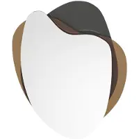 OZAIA Spiegel met organisch design - L55 x H71 cm - Bruin en gerookt grijs - LISHIA
