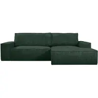 Vente-unique Hoekslaapbank AMELIA van PASCAL MORABITO - Ribfluweel - Groen - Hoek rechts