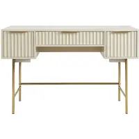 Vente-unique Bureau met opbergruimte - Beige en goud - VITESDA
