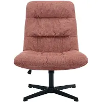 Vente-unique Draaifauteuil van terracottakleurige gechineerde stof SELENDO