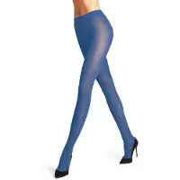 Falke Pure Matt eenkleurig materiaal ondoorzichtig 50 DEN panty dames blauw - maat S