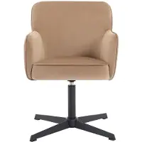 Vente-unique Bureaustoel - Velours - Beige en zwart - CAPULI