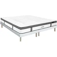 Vente-unique Boxspring set 180 x 200 cm + matras hybride met 7-zone pocketveren en memory foam dikte 30cm - OLIANE van YSMÉE