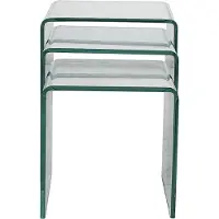 Vente-unique Set van 3 inschuifbare bijzettafels MINKA - glas