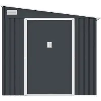 Vente-unique Grijs metalen tuinhuisje van gegalvaniseerd antracietkleurig staal 4,97 m² - DAUSTIN